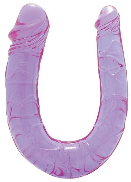 Фиолетовый двойной фаллоимитатор DOUBLE HEAD DONG - 30 см. - фото 406292