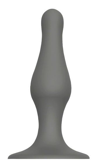 Серый удлиненный анальный стимулятор PLUG WITH SUCTION CUP - 15,6 см. - фото 406308