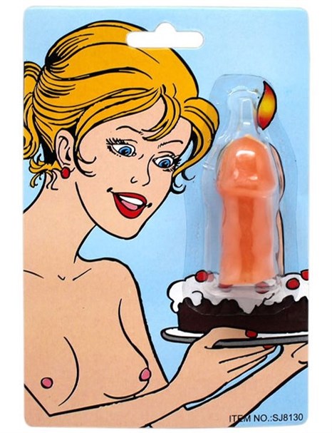 Свечка на торт  Шалун  в форме пениса - фото 406471