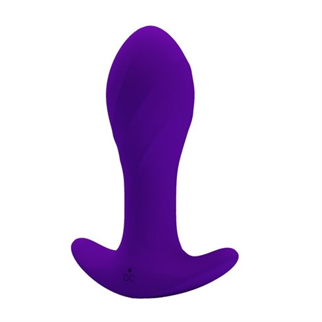 Фиолетовая анальная втулка с вибрацией - 10,5 см. - фото 406927