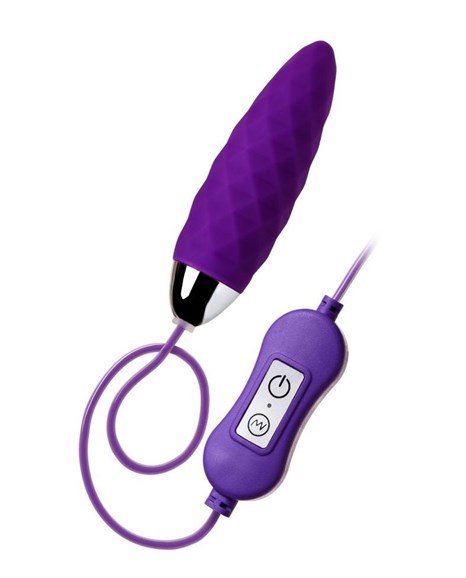 Фиолетовое узенькое виброяйцо с пультом управления A-Toys Cony, работающее от USB - фото 406984