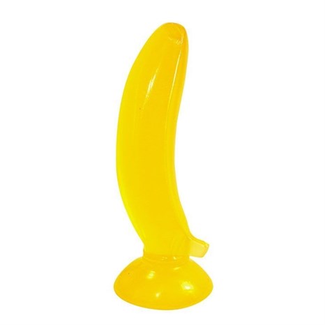 Фаллоимитатор на присоске Banana желтого цвета - 17,5 см. - фото 407605