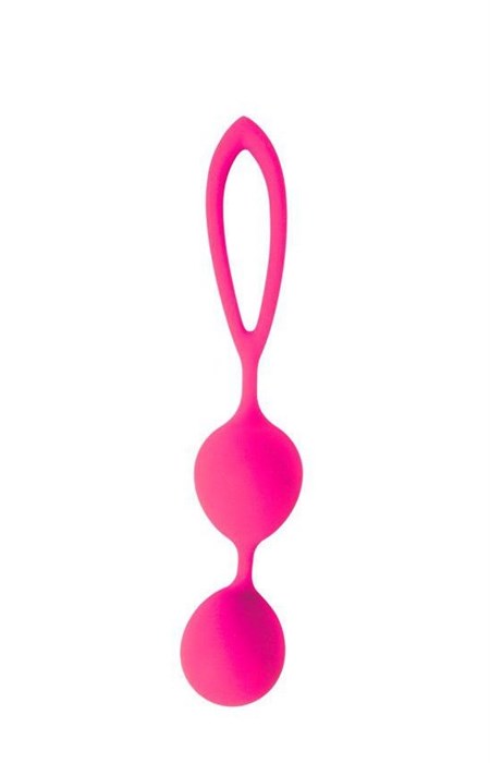 Розовые вагинальные шарики с петлёй Cosmo - фото 407678