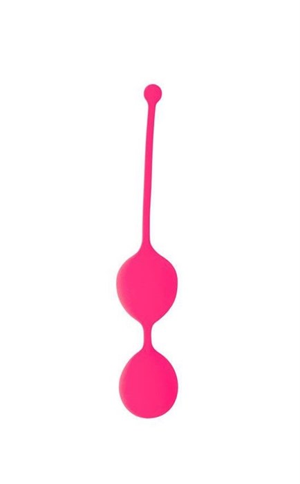 Розовые двойные вагинальные шарики Cosmo с хвостиком для извлечения - фото 407680