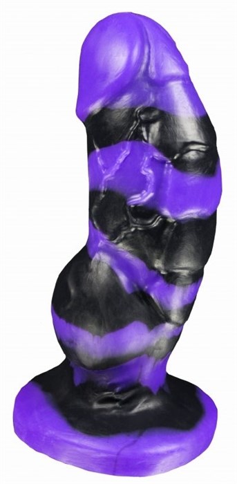 Черно-фиолетовый фаллоимитатор Мартин medium - 24,5 см. - фото 407817