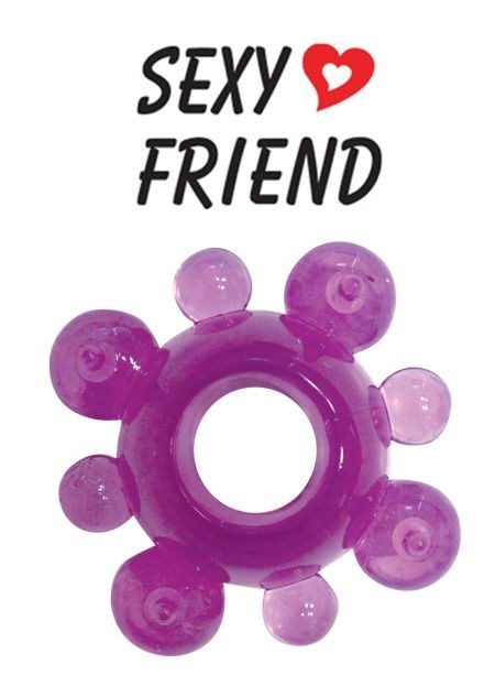 Фиолетовое эрекционное кольцо Sexy Friend - фото 408404
