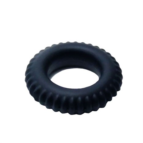 Черное силиконовое эрекционное кольцо-шина Sex Expert - фото 408406