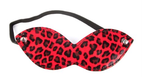 Красная маска на резиночке с леопардовыми пятнышками - фото 408432