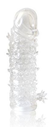 Закрытая прозрачная рельефная насадка Crystal sleeve - 13 см. - фото 408507