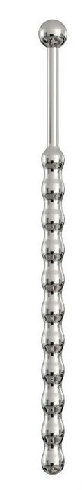 Серебристый уретральный плаг-елочка с шариком на конце - 15,6 см. - фото 408588