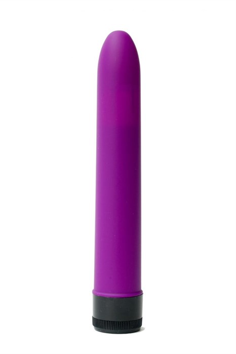 Фиолетовый гладкий вибратор с силиконовым напылением - 17,5 см. - фото 408785