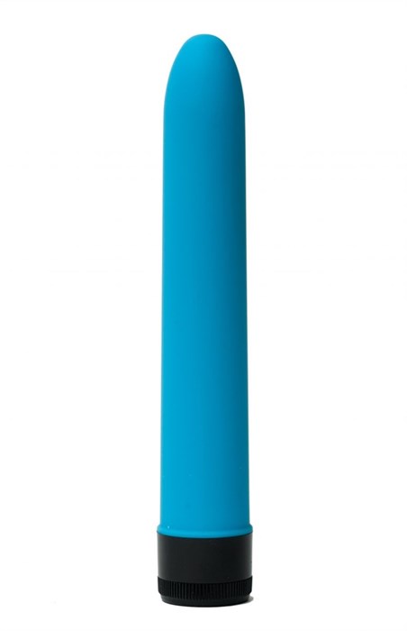 Голубой гладкий вибратор с силиконовым напылением - 17,5 см. - фото 408786