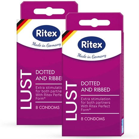 Рифленые презервативы RITEX LUST с пупырышками - 8 шт. - фото 409545