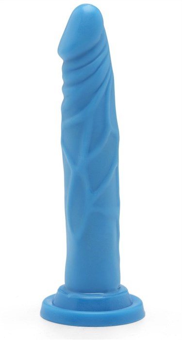 Голубой фаллоимитатор на присоске Happy Dicks Dong 7.5 inch - 19 см. - фото 409563
