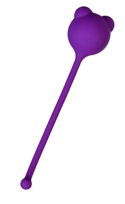 Фиолетовый силиконовый вагинальный шарик A-Toys с ушками - фото 410702
