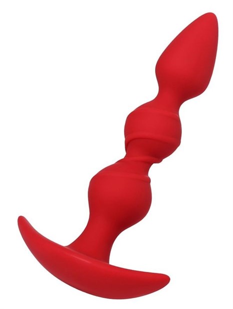 Красная силиконовая анальная втулка Trio - 16 см. - фото 410809
