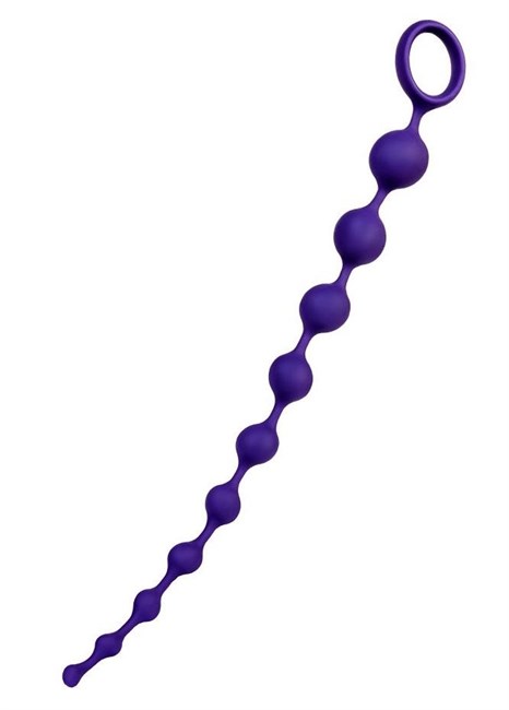 Фиолетовая силиконовая анальная цепочка Grape - 35 см. - фото 410910