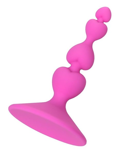 Розовая силиконовая анальная пробка Loverty - 8 см. - фото 410916