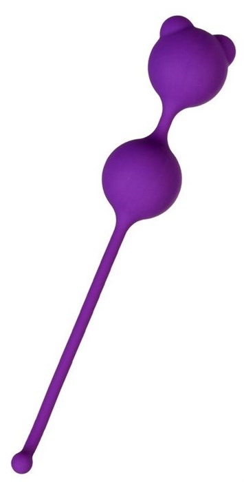 Фиолетовые вагинальные шарики A-Toys с ушками - фото 411121