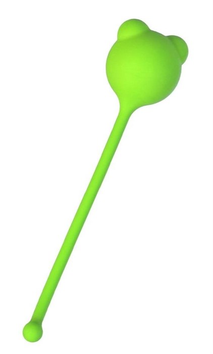 Зеленый силиконовый вагинальный шарик A-Toys с ушками - фото 411133