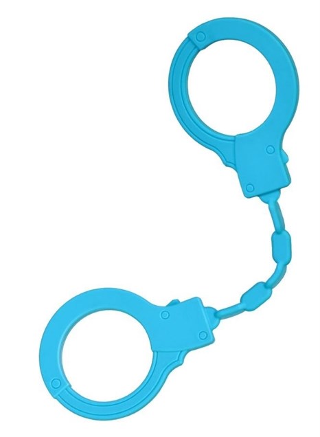 Голубые силиконовые наручники A-Toys без ключа - фото 411139