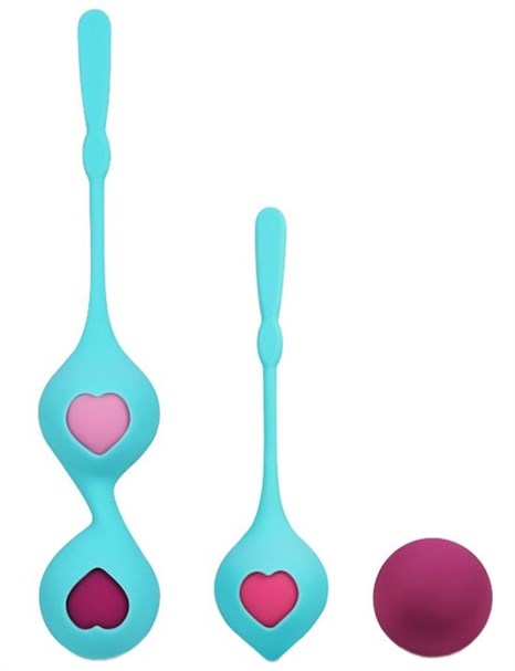 Набор из 4 вагинальных разновесных шариков Grace - фото 411276