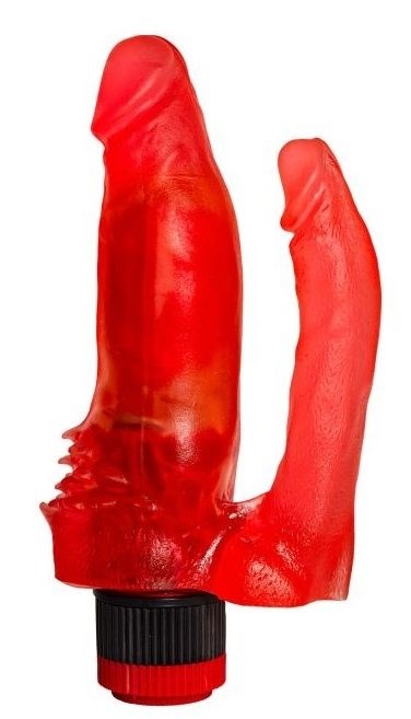 Красный анально-вагинальный вибратор №11 - 15,5 см. - фото 412038