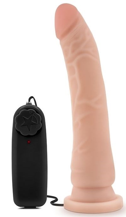 Телесный вибратор 8.5 Inch Vibrating Realistic Cock With Suction Cup - 21,6 см. - фото 412303