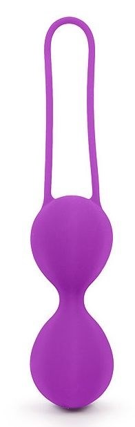 Фиолетовые вагинальные шарики на силиконовом шнурке - фото 413044