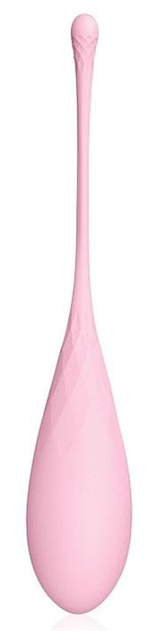 Розовый силиконовый вагинальный шарик со шнурком - фото 413401