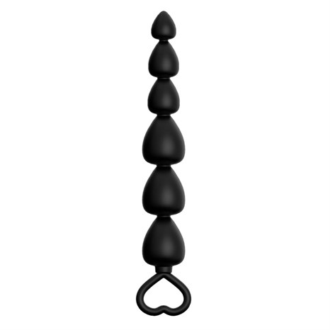 Черная анальная цепочка с 6 звеньями - 14,8 см. - фото 413562