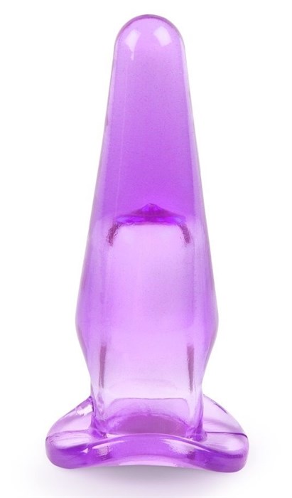 Фиолетовая анальная пробка - 8 см. - фото 413633