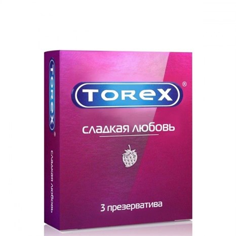 Презервативы Torex  Сладкая любовь  с ароматом клубники - 3 шт. - фото 414601