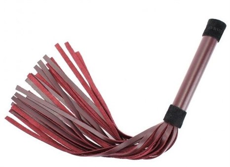 Бордовая плеть Maroon Leather Whip с гладкой ручкой - 45 см. - фото 415027