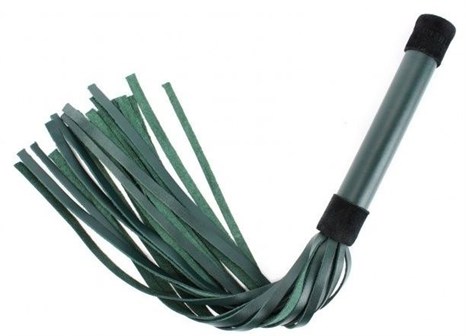 Изумрудная плеть Emerald Leather Whip с гладкой ручкой - 45 см. - фото 415034