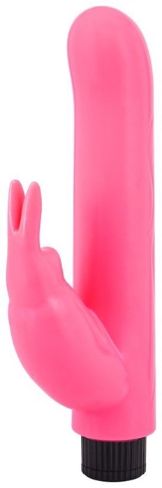 Розовый вибромассажер с клиторальным отростком G Rabbit - 15 см. - фото 415209