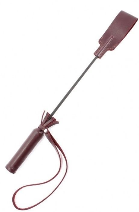 Бордовый кожаный стек с петлёй на ручке - 37 см. - фото 415501