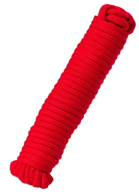 Красная текстильная веревка для бондажа - 1 м. - фото 415810