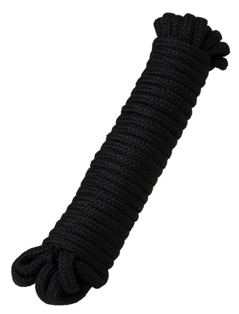 Черная текстильная веревка для бондажа - 1 м. - фото 415850