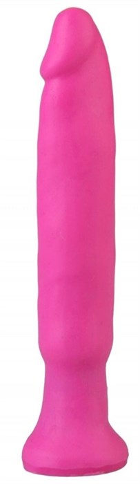 Ярко-розовый анальный стимулятор без мошонки - 14 см. - фото 416245