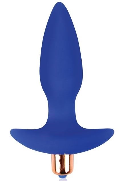 Синяя коническая анальная пробка Sweet Toys - 10,5 см. - фото 416471