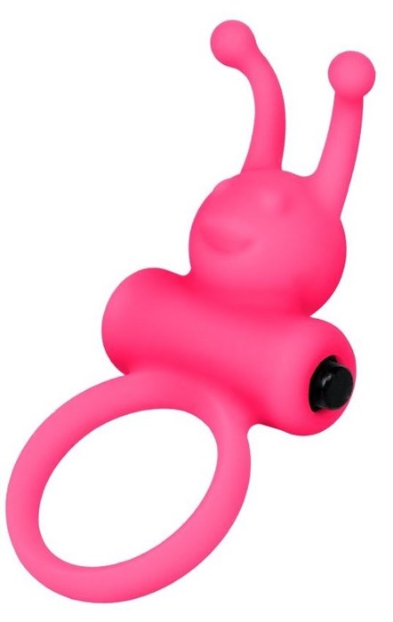 Розовое эрекционное виброкольцо на пенис Eromantica - фото 416475