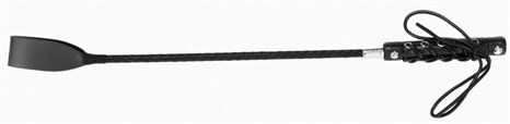 Черный классический гладкий стек со шнуровкой на ручке - 59 см. - фото 416559