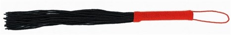 Черная плеть-флогер с красной ручкой - 50 см. - фото 416562