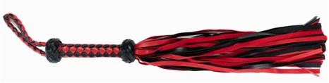 Красно-черная плеть с плетёной ромбической рукоятью - 50 см. - фото 416569