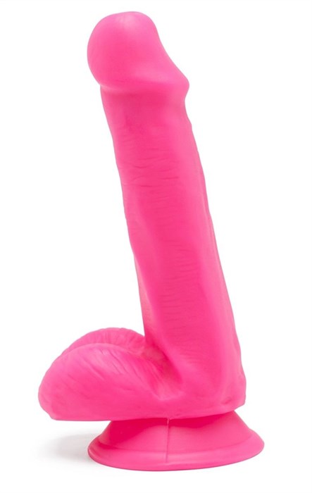 Розовый фаллоимитатор Happy Dicks Dildo 6 inch Balls - 15,2 см. - фото 416784