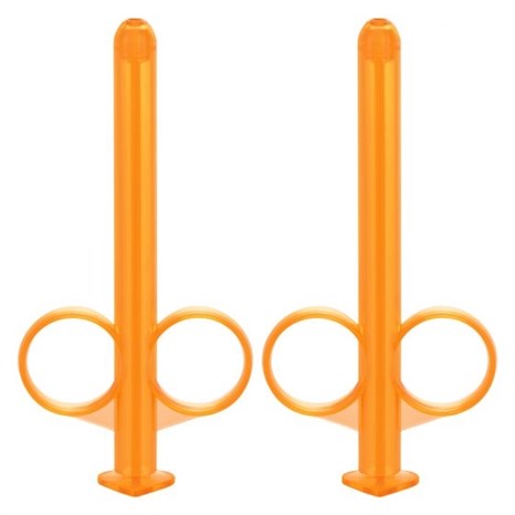 Набор из 2 оранжевых шприцов для введения лубриканта Lube Tube - фото 417547