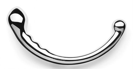 Серебристый фаллоимитатор в форме дуги Hoop - 19,7 см. - фото 417787