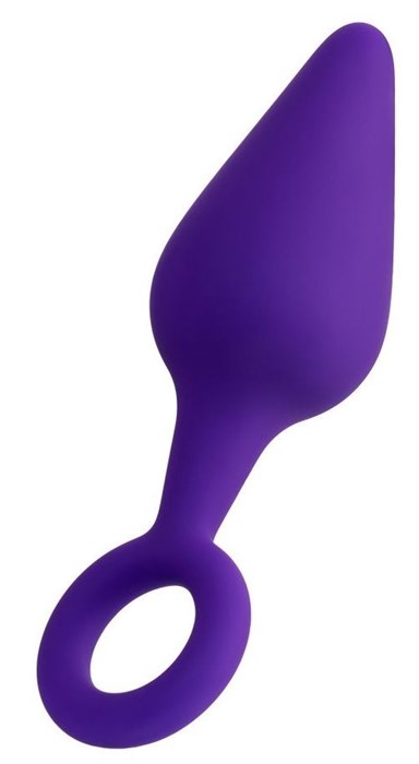 Фиолетовая анальная втулка Bung с петелькой - 11,5 см. - фото 418123