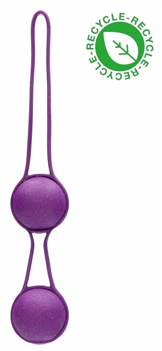Фиолетовые вагинальные шарики Geisha со шнурком - фото 419534